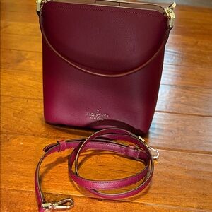 Kate Spade Burgundy Bucket Bag